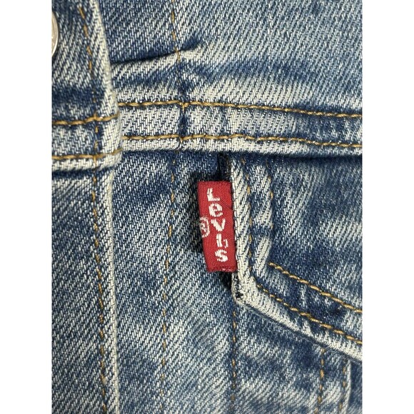 LEVIS LEVI'S SMALL Womens Blue Jean Denim Trucker JACKET Coat 90's Style vtg. - Picture 3 of 16